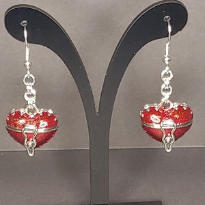 Heart-shaped box earrings